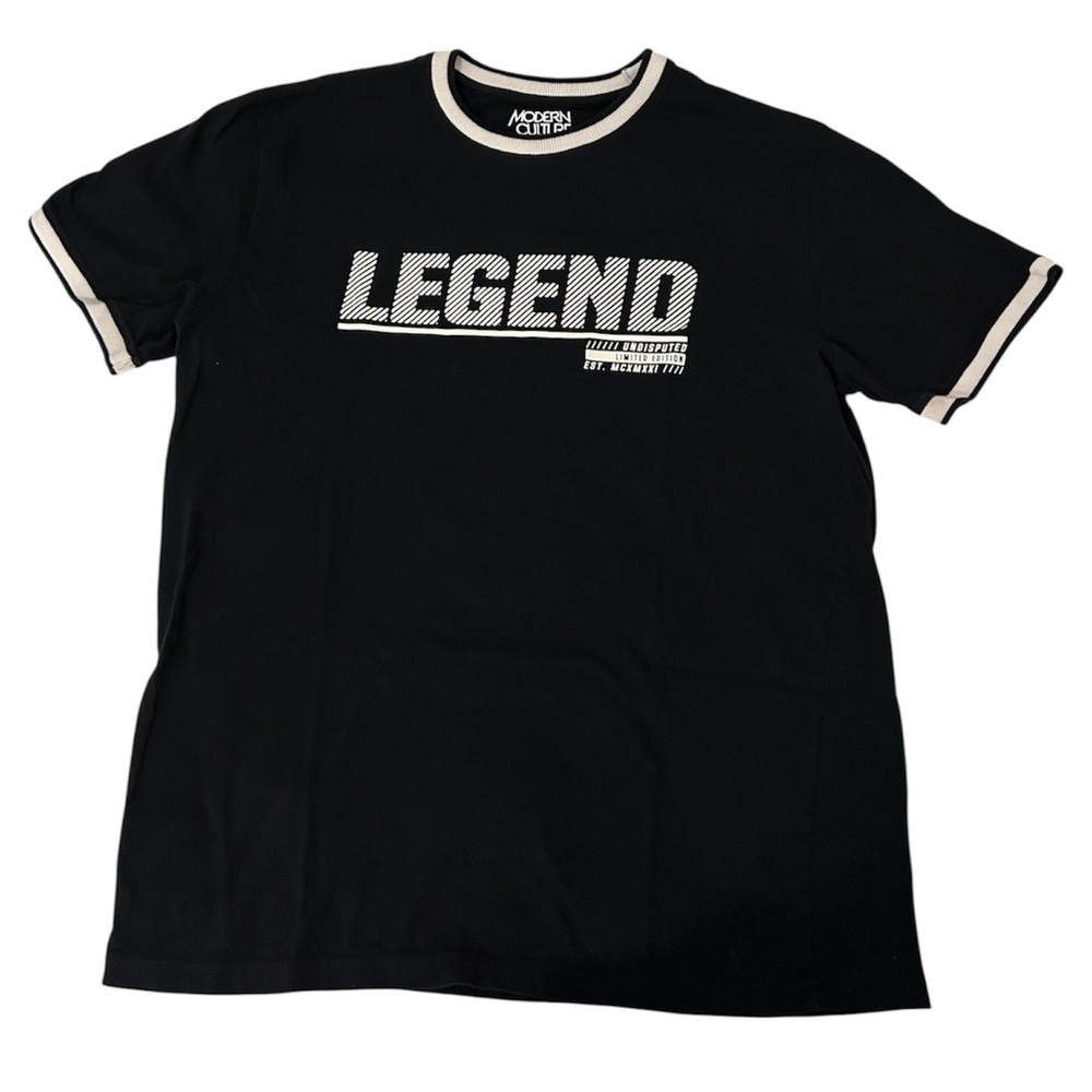Modern Culture Mens Short Sleeve TShirt Size Large Black Textured Undisputed